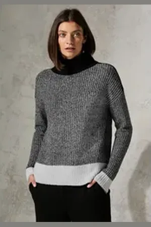 CECIL Rollkragenpullover im Melange Look schwarz XL (44)