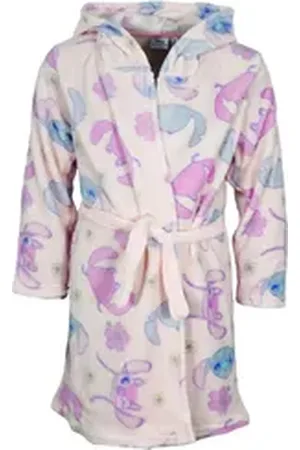 Disney Kinderbademantel Lilo und Stitch Kinder Coral Bademantel mit Kapuze, langarm, Polyester, Kapuze, Gr. 98 bis 128 rosa 104