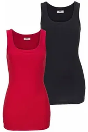 FLASHLIGHTS Tanktop (Packung, 2-tlg., 2er-Pack) in Longform rot|schwarz 48/50 (XL)