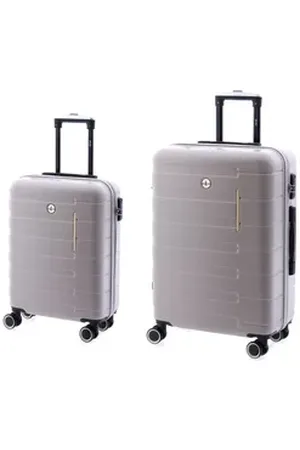 John Travel Hartschalen-Trolley Koffer - Set 2-teilig 66cm und 55cm - 4 Rollen - in 4 Farben beige|weiß