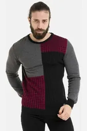 Cipo & Baxx Rundhalspullover Pullover im modernen Look, CP263 grau XL