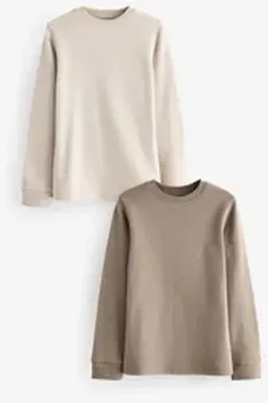 Next Thermounterhemd Langärmelige Thermo-Oberteile im 2er-Pack (2-St) beige 110-116 (5-6 J.)
