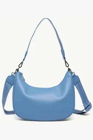 Comma, Comma Tragetasche Hobo-Bag aus Rindsleder blau