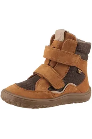 Froddo ® BAREFOOT TEX WINTER Barfußschuh, Winterstiefel, Klettstiefel mit kuscheligem Wollfutter braun 34 EU