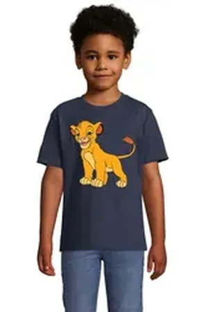 Blondie & Brownie T-Shirt Simba Kinder Unisex – König der Löwen, weiches Baumwollshirt blau 6 Jahre (106/116)