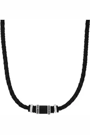 QS by s.Oliver Edelstahlkette Halsband für Herren, Edelstahl (Halsband, 1-tlg., Halsband) schwarz