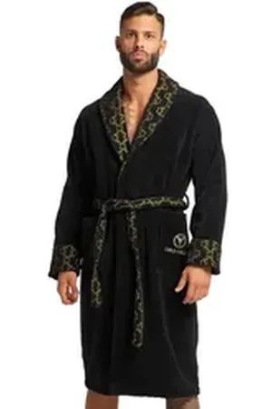 Carlo Colucci Bademantel Raffael, 100% Baumwolle schwarz S