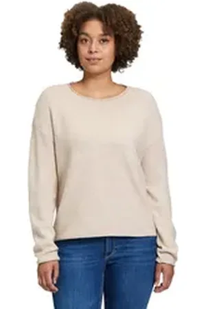 Betty & Co Betty&Co Strickpullover Strickpullover mit Rundhalsausschnitt (1-tlg) Struktur beige 42