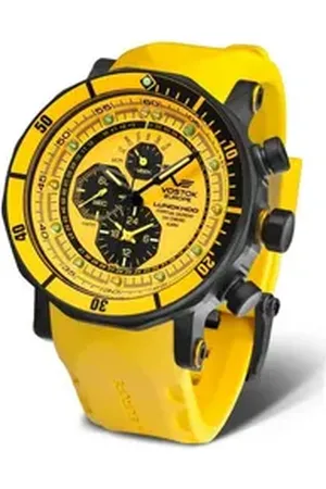 Vostok Chronograph Lunokhod 2 Chronograph – 49 mm, Silikonband & Lederband, 620C504-S, Robuste Herren-Armbanduhr