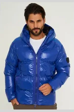 Soul Star Winterjacke S2KULGAM Herren Pufferjacke mit Kapuze warme Steppjacke Mens Jacket blau XXL