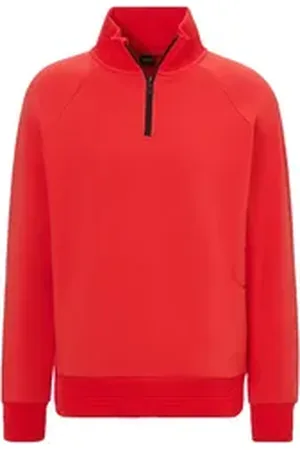 HUGO BOSS Sweatshirt Saggel mit Markenlabel rot L