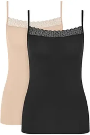 Triumph Trägertop Feel of Modal Spaghetti Top 2P sehr weich schwarz S