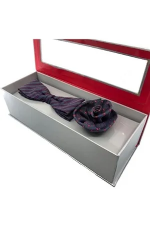 Cinque Fliege (Set, 2-St) aus Reiner Seide blau