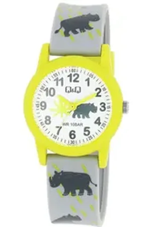 Q&Q Quarzuhr V22A Kinderuhr mit Silikonarmband, Tiger, 10 ATM grau