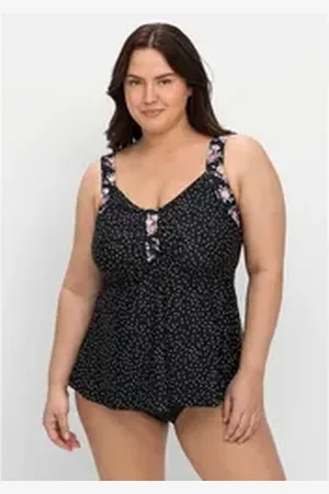 Sheego Tankini Große Größen mit separater Hose, im Mustermix schwarz 48