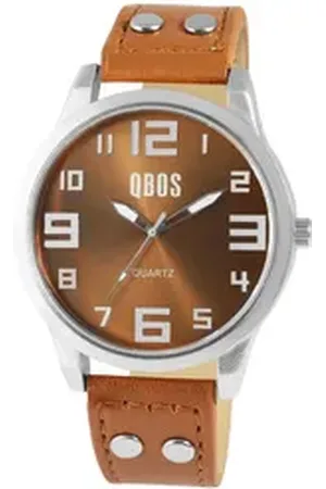 QBOS Quarzuhr QB0029 Unisexuhr mit Lederimitationsarmband, weiß