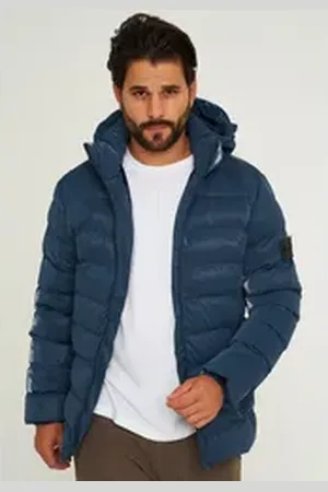 Soul Star Winterjacke S2KUPWARA Herren Pufferjacke mit Kapuze warme Steppjacke Mens Jacket blau L