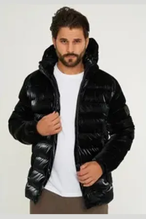Soul Star Winterjacke S2KUPWARA Herren Pufferjacke mit Kapuze warme Steppjacke Mens Jacket schwarz XXL