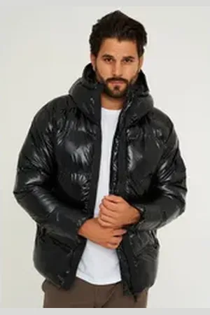 Soul Star Winterjacke S2KULGAM Herren Pufferjacke mit Kapuze warme Steppjacke Mens Jacket schwarz XL