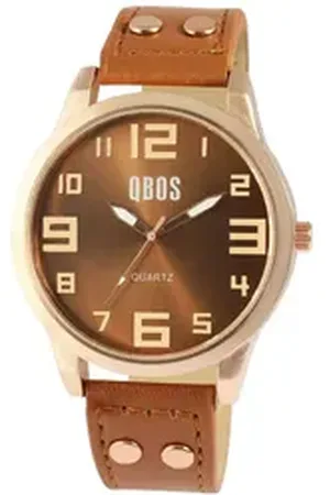 QBOS Quarzuhr QB0029 Unisexuhr mit Lederimitationsarmband, weiß