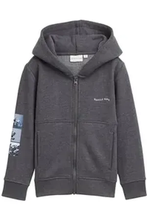 TOM TAILOR Sweatjacke Sweatjacke mit Motivprint grau 116/122