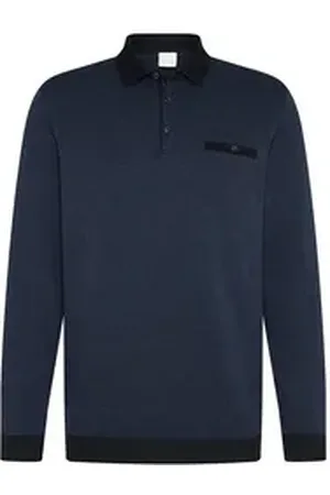Bugatti Langarm-Poloshirt blau XXL