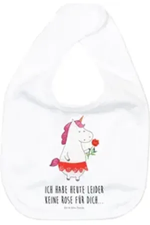 Mr. & Mrs. Panda Tragetuch Einhorn Dame - Weiß - Geschenk, Bachelor, Einhorn Deko, Sabberlätzche (1-tlg) weiß