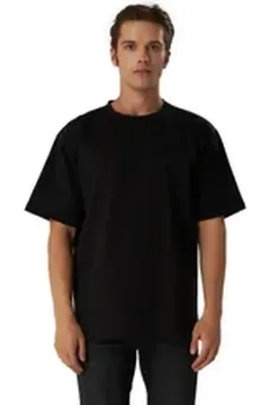 Blackrock T-Shirt Herren, Baumwolle Kurzarm Shirt Rundhals, Basic schwarz XXL