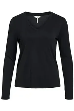 Object Langarmshirt OBJANNIE (1-tlg) Plain/ohne Details schwarz XL