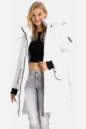 Cipo & Baxx Winterjacke Jacken mit abnehmbarer Kapuze, WM135 weiß M