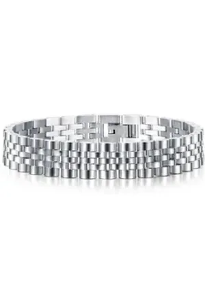 Karma Edelstahlarmband Armband Herren Edelstahl Silber 19,5 cm Armband modern Herrenarmband (Geschenk für Ihn), Metall Metallarmband Herrenschmuck silberfarben