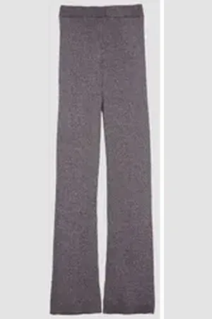 QS by s.Oliver Leggings Strickhose mit Flared Leg und Metallic-Effekt lila 158/164