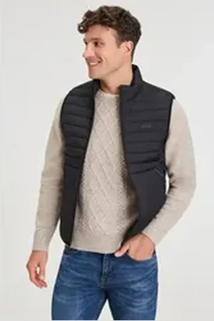 HUGO BOSS GREEN Steppweste V_Thor 2 mit Stehkragen schwarz M
