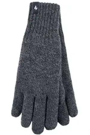 Heat Holders Strickhandschuhe Herren grau Small/Medium