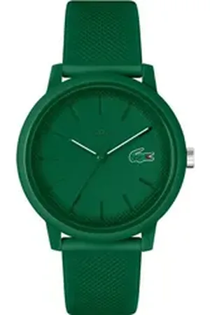 Lacoste Quarzuhr .12.12 2011170, Armbanduhr, Herrenuhr, Mineralglas, Silikonarmband grün