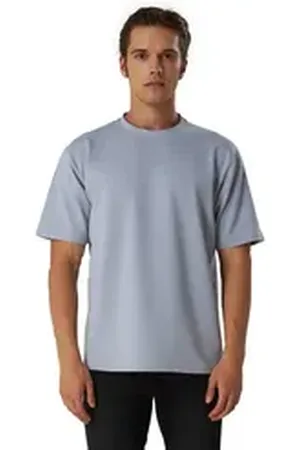 Blackrock T-Shirt Herren, Baumwolle Kurzarm Shirt Rundhals, Basic grau XXL