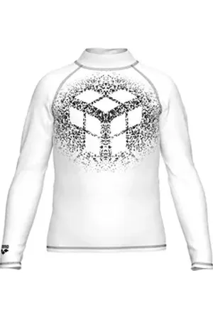 Arena Funktionsshirt UNISEX JR RASH VEST L/S GRAPHIC WHITE-BLACK 140
