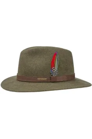 Stetson Filzhut Woolfelt Traveller mit Ledergarnitur grün 55/S