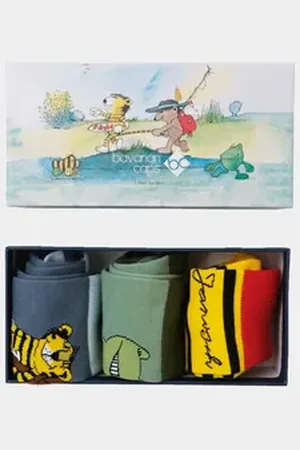 Bavarian Couture Freizeitsocken Sockenbox Janosch (Freizeitsocken, 3-Paar, Freizeitsocken) bunt 31-35