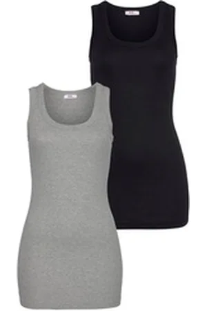 FLASHLIGHTS Tanktop (Packung, 2-tlg., 2er-Pack) in Longform grau|schwarz 44/46 (L)