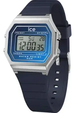 Ice-Watch Chronograph ICE digit retro sunset - Small 023309, Quarzuhr, Armbanduhr, Damenuhr, digital, Silikonarmband, Stoppfunktion blau
