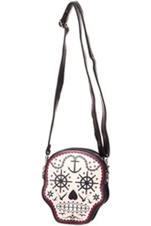 Banned Retro Schultertasche Nautical Sailor Skull, Totenkopf Form bunt