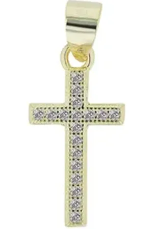 Akzent Kettenanhänger Allie "Allie" 925/- Echt Silber, Kreuz mit Zirkonia goldfarben