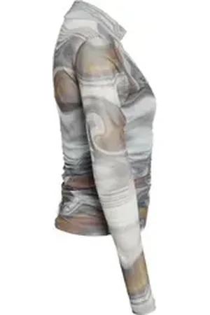 Noisy May Langarmshirt NMJUDITH (1-tlg) Drapiert/gerafft grau XS
