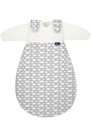 Alvi ® Babyschlafsack Schlafsack Baby Mäxchen 2teilig Exclusiv silberfarben 68 cm