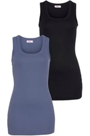 FLASHLIGHTS Tanktop (Packung, 2-tlg., 2er-Pack) in Longform blau|schwarz 48/50 (XL)