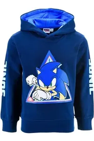 Sonic The Hedgehog Hoodie SEGA Jungen leichter Kapuzenpullover Größe 98 -128 cm blau 98 cm