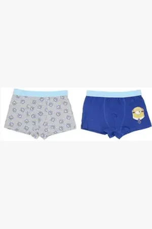 Minions Boxershorts Boxershorts 2er-Pack – Bequeme Baumwoll-Unterwäsche für Kinder 98/104