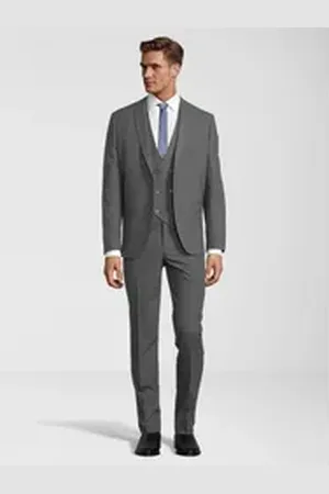 Steffen Klein SteffenKlein Anzug Slim-Fit (3-tlg) grau 46