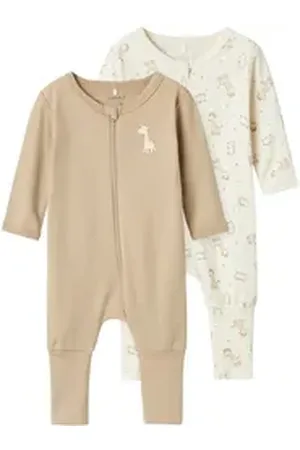 NAME IT Schlafoverall NBNNIGHTSUIT 2P ZIP FF JET GIRAFFE beige 92